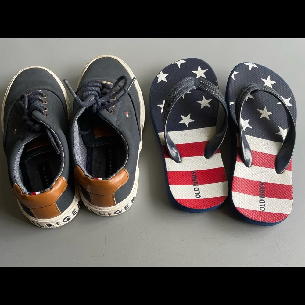 GUC Toddler Tommy Hilfiger Shoes SZ 13 and Old Navy Slippers